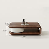 Rectangular Coffee Table with Recessed Wave Texture Tabletop