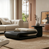 Curved Coffee Table Set with Matching Round Side Table