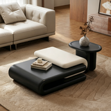 Curved Coffee Table Set with Matching Round Side Table