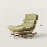 Italian Ergonomic Rocking Chair Lounge Chair with Striped Cushion