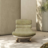 Italian Ergonomic Rocking Chair Lounge Chair with Striped Cushion