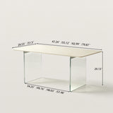 Modern Rectangular Dining Table with Transparent Glass Legs