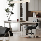 Modern Rectangular Dining Table with Transparent Glass Legs
