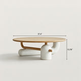 Creamy Style Round Coffee Table Set with Creative Design