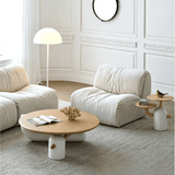Creamy Style Round Coffee Table Set with Creative Design
