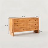 Mid Century Dresser Wooden Storage Cabinet with 6 Drawers