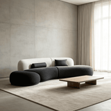 Modular Curved Cloud Sectional Sofa with Two Tone