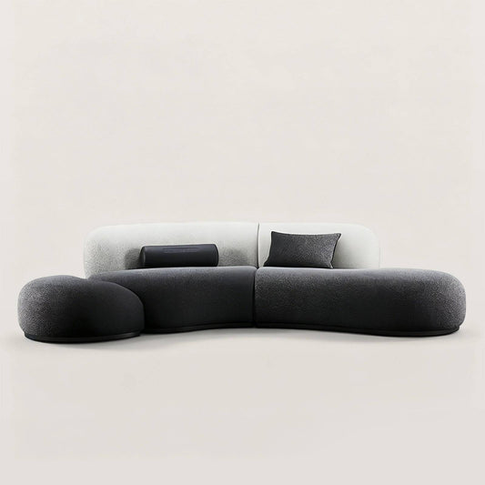 Modular Curved Cloud Sectional Sofa with Two Tone