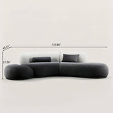 Modular Curved Cloud Sectional Sofa with Two Tone