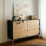 8-Drawer Wood Dresser with Recessed Stainless Steel Handles