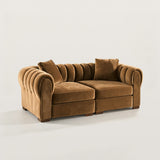 Modular Sofa with Round Arms and Thick Seat Cushions