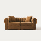 Modular Sofa with Round Arms and Thick Seat Cushions