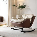 Thick Cushion Upholstered Rocker Chair for Indoor Relaxation