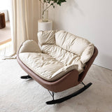 Thick Cushion Upholstered Rocker Chair for Indoor Relaxation