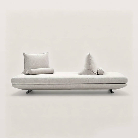Minimalist Armless Fabric Sofa with Unfixed Backrest
