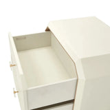 Modern Nightstand with Geometric Angled 2-Drawer