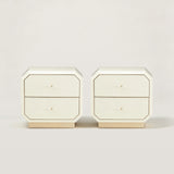 Modern Nightstand with Geometric Angled 2-Drawer