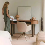 Computer Desk with Cable Management and Open Compartment