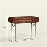 Makeup Vanity Desk with Rounded Corners and Gold Legs