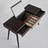 Modern Makeup Vanity Desk with Flip-Top Mirror and Stool