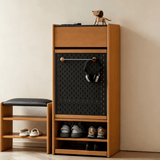 Modern Entryway Shoe Cabinet with Perforated Doors