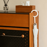 Modern Entryway Shoe Cabinet with Perforated Doors
