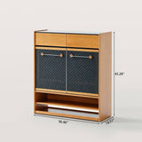 Modern Entryway Shoe Cabinet with Perforated Doors