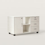 Mobile Filing Cabinet with Open Shelves and 3-Drawer