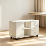Mobile Filing Cabinet with Open Shelves and 3-Drawer