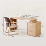 Wood Home Office Desk Set with Suspended Tabletop