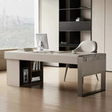Modern Computer Desk with Under-Desk Storage Shelves