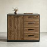 Locking File Cabinet with Side Cabinet and Drawers
