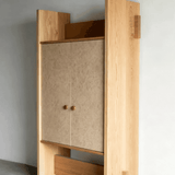 Modern Wardrobe with Textured Doors and Top Open Shelf