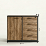 Locking File Cabinet with Side Cabinet and Drawers