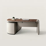Modern Office Desk with Side Storage Cabinet