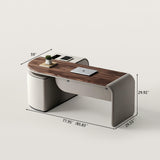 Modern Office Desk with Side Storage Cabinet