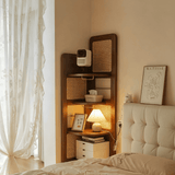 Mid-Century Corner Display Storage Rack for Home Organization