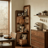 Mid-Century Corner Display Storage Rack for Home Organization
