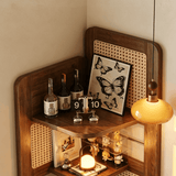 Mid-Century Corner Display Storage Rack for Home Organization