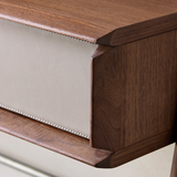 Mid-Century Modern Makeup Vanity with Leather Drawers