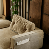 Mid-Century Lounge Sofa with Wood Legs and Back Cushion