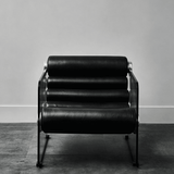 Modern Cylindrical Accent Chair with Glass Frame