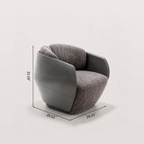 Modern Accent Chair with Leather and Fabric Material