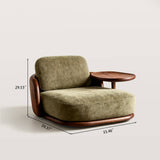 Mid-Century Wood Lounge Chair with Side Tray