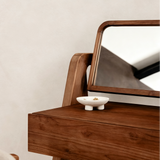 Mid-Century Makeup Vanity Desk with A-Frame Legs and Drawer
