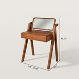 Mid-Century Makeup Vanity Desk with A-Frame Legs and Drawer