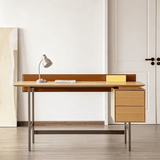 Modern Asymmetrical Computer Desk with 2 Drawers