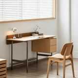 Modern Asymmetrical Computer Desk with 2 Drawers