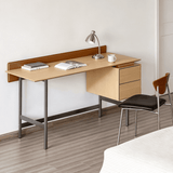 Modern Asymmetrical Computer Desk with 2 Drawers