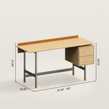 Modern Asymmetrical Computer Desk with 2 Drawers